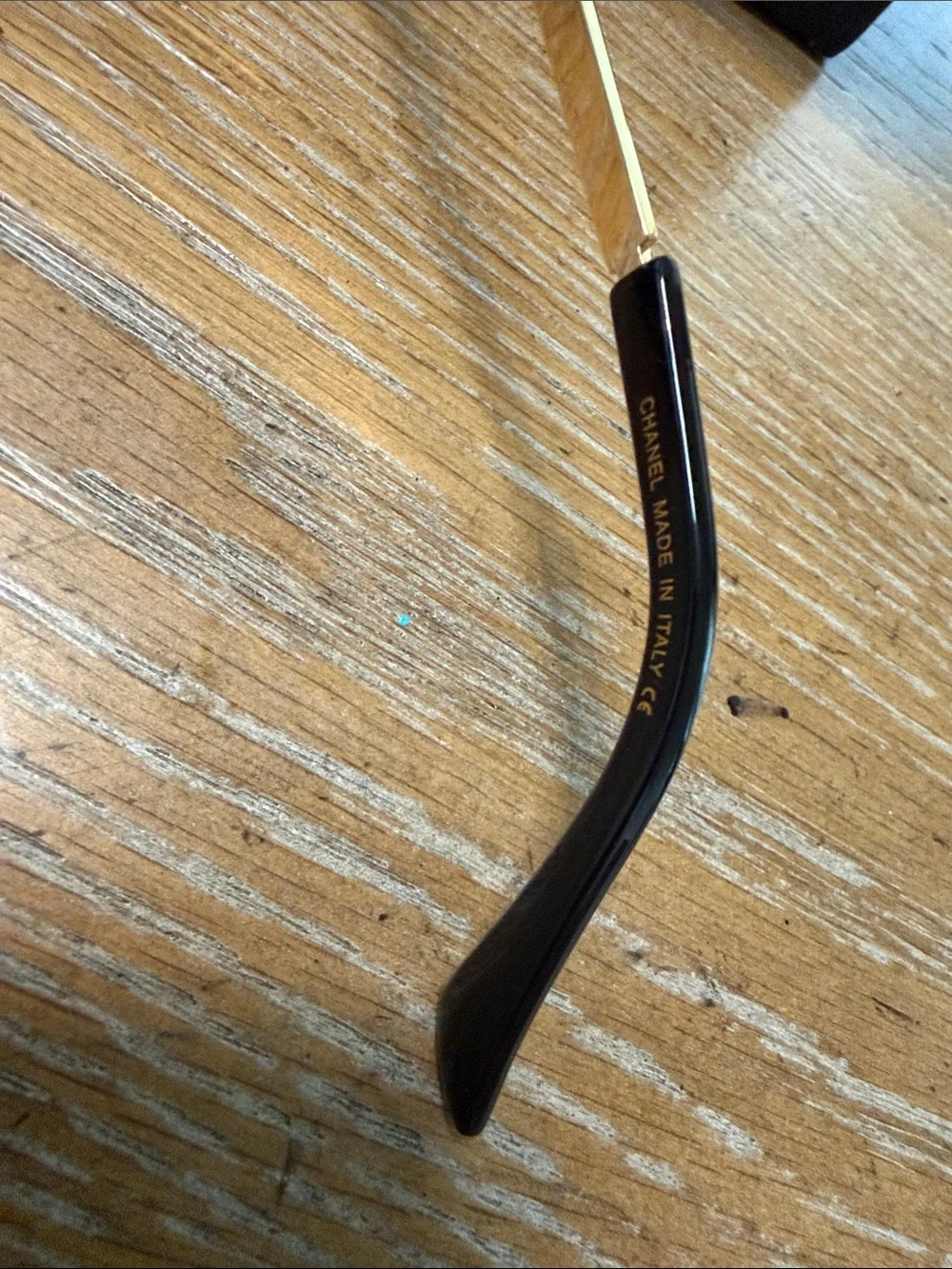 CHANEL Rimless Square Sunglasses with Dark Gradient Lenses and Gold Accents